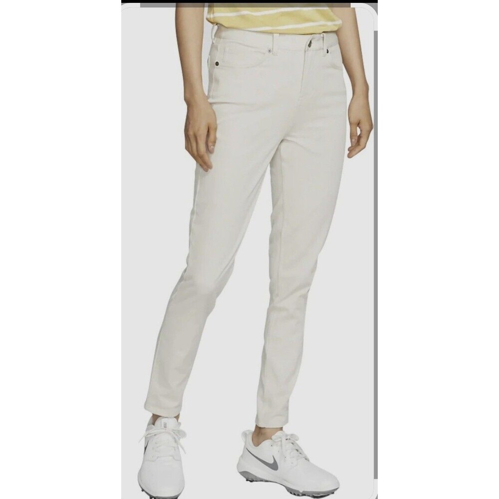 Nike Women's Slim Fit Dri-Fit Golf Pants Size 14 Khaki Chinos 5-Pocket Stretch